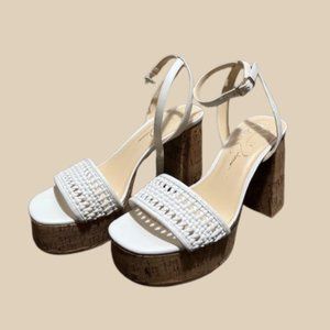 NWOT Jessica Simpson White Platform Summer Sandals